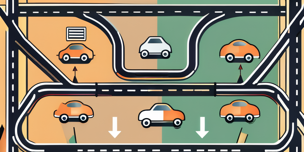 A road leading towards a symbolic representation of increased revenue